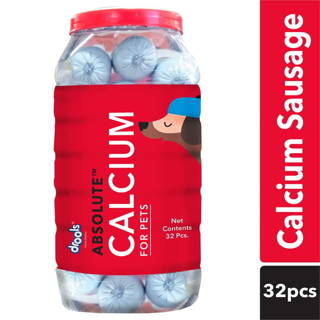 Drools Absolute Calcium Sausage Dog Supplement - Jar, 32 Pcs