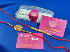 Set of 2 rakhis with box card and roli-chawal