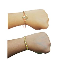 Set of 2 rakhis with box card and roli-chawal