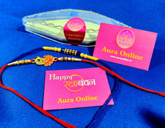 Set of 2 rakhis with box card and roli-chawal