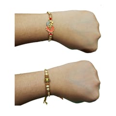 Set of 2 rakhis with box card and roli-chawal