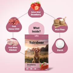 Nutrabone Dog Treat - Real Chicken with Strawberry, 100 g