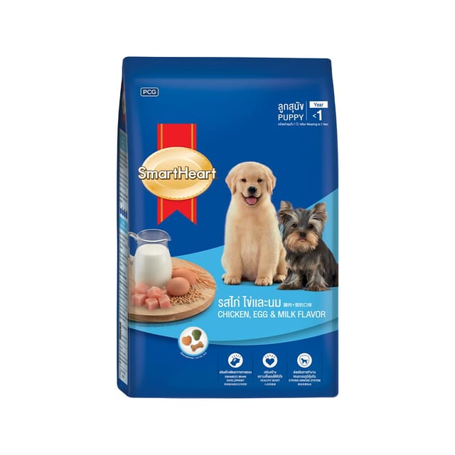 SMARTHEART DRY DOG FOOD CHICKEN EGG & MILK, 8 KG - PUPPY (S800PCM)