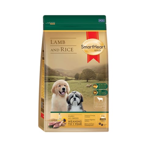 SMARTHEART GOLD DRY FOOD LAMB & RICE, 1 KG - PUPPY ALL BREED (21-ID88-DP-441)