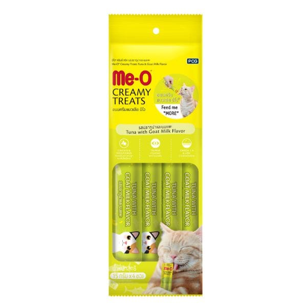 Me-O CREAMY CAT TREATS TUNA WITH GOAT MILK, 60 g (15 g X 4)(ID5-CACH-0815)