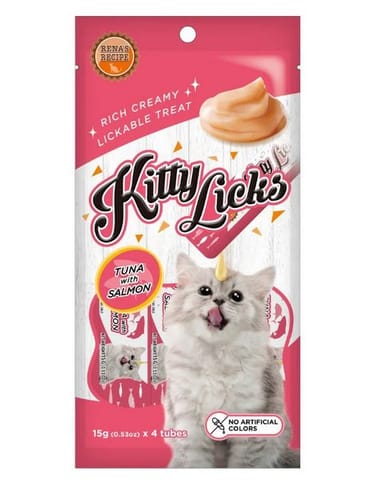 RENA'S KITTY LICKS CAT TREATS, 450 g - TUNA WITH SALMON (15 g X 30)(21-RNK-TWS-X4K-9253)