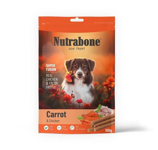 NUTRABONE SUPER FUSION Dog Treat, 100 g - CARROT & CHICKEN (NB-CRC-X1K)