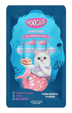 MOOCHIE FAIRY PUREE CREAMY CAT TREATS, 75 g (15g X 5) - TUNA BONITO (MPE3096)