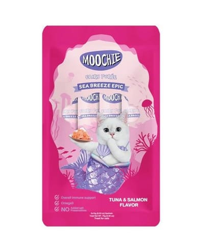 MOOCHIE FAIRY PUREE CREAMY CAT TREATS, 75 g (15g X 5) - TUNA & SALMON (MPE3095)