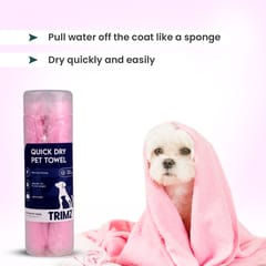 TRIMZ WATER ABSORBENT QUICK DRY PET TOWEL, 66 X 43 cm (21-TRZ-PTY-6643)