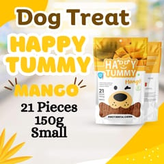 GNAWLERS HAPPY TUMMY DAILY DENTAL CHEWS SMALL, 150g X 21 PCs - MANGO (21-GNW-HTM-N21)