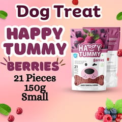 GNAWLERS HAPPY TUMMY DAILY DENTAL CHEWS SMALL, 150g X 21 PCs - BERRIES (21-GNW-HTB-N21)