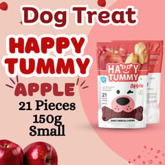 GNAWLERS HAPPY TUMMY DAILY DENTAL CHEWS SMALL, 150g X 21 PCs - APPLE (21-GNW-HTA-N21)