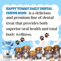 GNAWLERS HAPPY TUMMY DAILY DENTAL CHEWS SMALL, 150g X 21 PCs - MILK (21-GNW-HMK-N21)