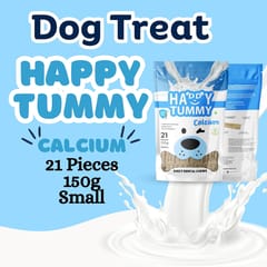 GNAWLERS HAPPY TUMMY DAILY DENTAL CHEWS SMALL, 150g X 21 PCs - MILK (21-GNW-HMK-N21)