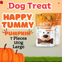 GNAWLERS HAPPY TUMMY DAILY DENTAL CHEWS LARGE, 150g X 7 PCs - PUMPKIN (21-GNW-HTP-N07)