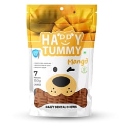 GNAWLERS HAPPY TUMMY DAILY DENTAL CHEWS LARGE, 150g X 7 PCs - MANGO (21-GNW-HTM-N07)