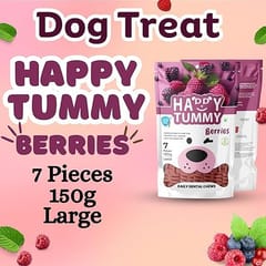 GNAWLERS HAPPY TUMMY DAILY DENTAL CHEWS LARGE, 150g X 7 PCs - BERRY (21-GNW-HTB-N07)